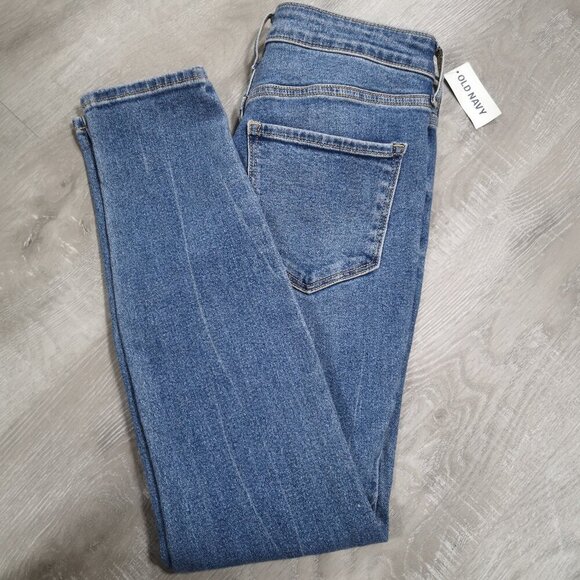 NWT Old Navy Mid Rise Rockstar Super Skinny Ladies Size 6 Blue Jeans - Picture 5 of 14
